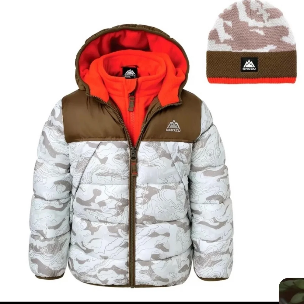 SNOZU  Puffer Hooded Jacket Quilted Pockets‎, Nwt 4t